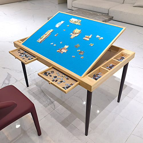 ENERIDIO long-legged puzzle table with six drawers for 1500 pieces